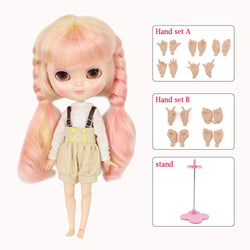 ASDAD BJD Nude Doll 1/6 SD Doll Blyth Nude Doll Happiness Days New Dbs Doll Azon Joint Body Small Chest with A Braidfull Set of Clothes Shoes Hand Set and Standing