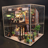F Fityle Hands Craft, DIY Miniature Dollhouse Kit with LED Build Your Own Wooden Miniature Dollhouse Craft Kit for Adults Teens Men and Women