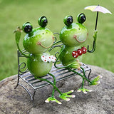 Metal Yard Art Funny Couple Frog Garden Statues Romantic Animal Figurine Suitable for Indoor, Living Room, Windowsill, Lawn, Tree, Backyard Decor