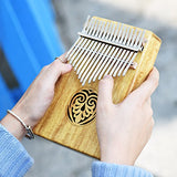 ammoon Kalimba 17 key Thumb Piano Solid Wood Finger Piano with Carry Bag Tuning Hammer AKP-17L