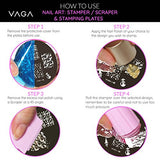 VAGA Nail Stamping Kits 10 Jumbo Nail Art Stamp Manicure Set Image Plates U1, Our Nail Stamping Plate Nail Art Kit has 616 Unique Cheeky Designs matching all Nail Polish and Gel Nail Polish Colors