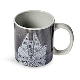 Official Star Wars Millennium Falcon Grid Schematics 20-Ounce Mug - Ceramic Cup For Hot Coffee, Tea, Cocoa - Features Detailed Ship Design Templates - Licensed Disney Item
