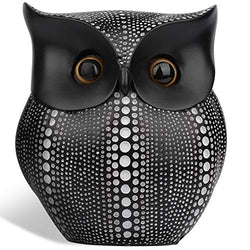 Owl Statue Home Decor (Black), Cute Buho Owls Figurines For Unique Home Decorations, Living Room Decorations, Office Decor, Small Decor Items For Shelf,Bookself TV Stand Decor,Owl Gifts For Owl Lovers