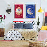 Pillow & Toast Mandala Wall Hangings for Bedroom Decoration, Set of 4 Art Prints, Crystals Zodiac
