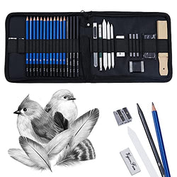 Art Supplies, 33-Piece Sketching & Drawing Pencils Art Kit, Professional Artists Drawing Supplies Set Includes Graphite, Charcoals, Kneaded Eraser and Blending Stumps for Kids, Teens and Adults