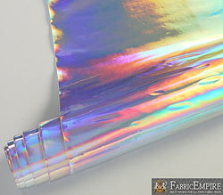 Fabric Empire Vinyl Upholstery Plain Holographic Mirror Glossy Fabric 54" Wide Sold by The Yard