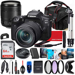 Canon EOS 90D DSLR Camera with 18-135mm USM Lens Bundle + Premium Accessory Bundle Including 64GB Memory, Filters, Photo/Video Software Package, Shoulder Bag & More