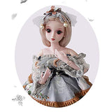 BJD Reborn Baby Dolls 23.6 Inch Cute Lifelike Dressup Wig Detachable Wedding Princess Doll Set Girl Birthday Xmas Gift HMYH