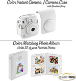 Fujifilm Instax Mini 12 Instant Camera with Case, Decoration Stickers, Frames, Photo Album and More Accessory kit (Clay White)