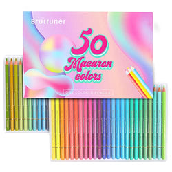 50 Macaron Pastel Colored Pencils, Premium Oil Coloring Pencils, Pre-Sharpened Soft Core Drawing Pencils with Numbered for Adult Kids Sketching Drawing