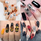 1500+ Patterns Halloween Nail Art Stickers Decals, Kalolary DIY Self-adhesive Nail Art Tips Stencil Halloween Nail Decorations Gift Include Pumpkin/Bat/Ghost/Witch/Spider Net