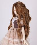softgege (22-24CM) BJD Doll Hair Wig 8-9" 1/3 SD DZ DOD LUTS Long Wavy Hair / Brown GA86-B