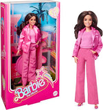 Barbie The Movie Doll, Gloria Collectible Wearing Three-Piece Pink Power Pantsuit with Strappy Heels and Golden Earrings