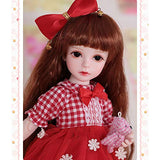 HGFDSA 1/6 BJD Doll SD Doll Simulation Doll 26Cm 10.2 Inches Doll Full Set Joint Doll Gift Package with BJD Clothes Wigs Shoes Makeup DIY Handmade Toys