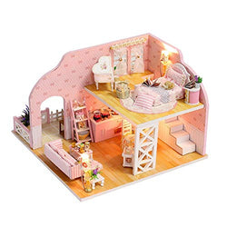 Toy DIY Leisure Holiday Cottage Model Mini Princess House Model Assembled Toy Model Puzzle Romantic Gift Art House Creative Gift, 3D Three-Dimensional Assembled Model Toy Display Props