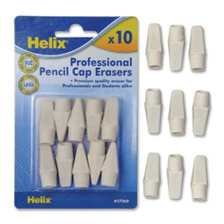 Helix Professional Pencil Cap Latex Free Oversized Erasers 10ct (37360)