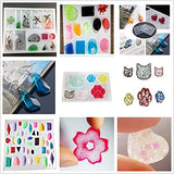 10 Pieces 30ML Crystal Epoxy Resin Curable Glue + Led Lamp with Tweezer, 13 Color Liquid Pigment 24 Decoration+6 Molds with Various Shapes Pendant, Cherry blossoms,Gem,Cute animal