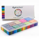 Craft Ink Pad Stamps Partner DIY Color,20 Color Ink Pad for Stamps, Paper, Wood Fabric, Kid's Rubber Stamp Scrapbooking Card Making Beautiful Water-Soluble Colors (Pack of 20) by Weierken.