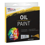 U.S. Art Supply Professional 24 Color Set of Art Oil Paint in 12ml Tubes - Rich Vivid Colors for