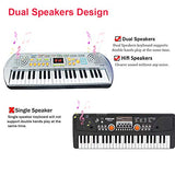 FillADream 44 Keys Kids Piano, Multifunctional Dual Speakers Portable Electronic Standard Size Keyboard for Kids Learning and Practice