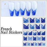 French Nail Art Stickers Decals for Women 6 Sheets 3D Self-Adhesive Wave Glitters Strips Lines Nail Tattoos French Transparent Design Manicure Tips