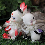 MEESock 1/12 Cute Small Rabbit BJD Dolls 9cm 3.5inch Cosplay SD Doll DIY Toys, with Clothes Makeup, Two Styles are Available, Children's Creative Toys,Eyes Closed