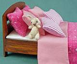 Bed linen set for a king size double bed, dollhouse miniature 1:6 scale, bedding chic set 10 piece, mattress, bedding cover, bedspread, cushion, amigurumi, double bed for 12 inch dolls
