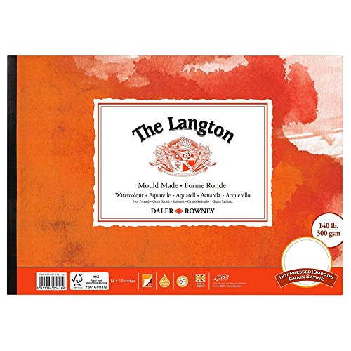 Daler - Rowney 140lb 14 Inch x 10inch Hot Press Langton Gummed Pad