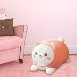 Auspicious beginning Stuffed Animal Cat Plush Toy Anime Cute Kitten Kawaii Plushie Kitty Soft Pillow, Plush Toy Gifts for Boys Girls (Pink-cat, 15.7")