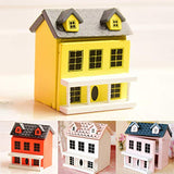Walbest Miniture Ornament Kit for Kid,Mini Display Mold for Garden,Cute Villa House Simulation Model Mini Dollhouse Ornament Children Play Props - C