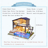 Flever Dollhouse Miniature DIY House Kit Manual Creative with Furniture for Romantic Artwork Gift (Perfect Time Apartment)