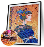 5D DIY Diamond Painting Kits for Adults,Special Shape Diamond Partial Drill Noble Lady Embroidery Cross Stitch Crystal Rhinestone Paintings Pictures Arts Wall Decor Painting(12"x16")