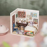 Rolife Miniature DIY Miniature Dollhouse with Furniture Set with LED,Tiny Building House Kit,Wooden Greenhouse Kits,Best Gift for Kids(Anne's Bedroom)