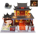 ZQWE Han and Tang Dynasty Art Ancient Building Model Kit Chinese Style Doll House Kit 3D Assembled Dollhouse Kits with Dust Cover/Music DIY Craft Gift（Free Cake molds for Purchase of Doll House Kits）
