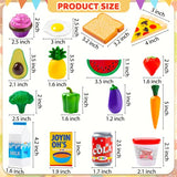 JOYIN 135 Pieces Kids Play Food Set, Value Pretend Food for Play Kitchen with Fruit, Vegetable, Food Can, Dessert, Tableware, Bottles, Dramatic Plastic Food Toys for Toddler Boys Girls 3+ Years