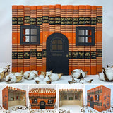 Fairy BookHouse— Made w/Real Books | Miniature Doll House with Faux Window, Door, Chandelier, and Plant | Small Book Box with Covered Tops