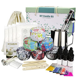 DIY Candle Making Kit, Beeswax Scented Candles Supplies Mother's Day Gift Set for Women with Fragrance Candles, Cotton Wicks, Pot, Dyes, Candle Jars