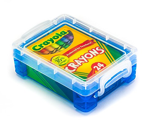 Crayola Crayons 24 Count with Blue Super Stacker Plastic Crayon Box (Bundle)