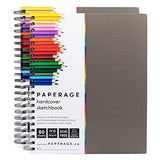 Paperage Sketch Pad, 2-Pack 8.5x11" Inch Hardcover Sketchbook, Spiral Bound, 80 Sheets (74lb) Acid Free Drawing Notebook for Artist Pro & Students (Grey Cover)