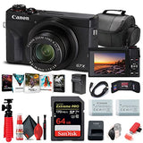 Canon PowerShot G7 X Mark III Digital Camera (Black) (3637C001) + 64GB Memory Card + NB13L Battery + Corel Photo Software + Charger + Card Reader + Soft Bag + Flex Tripod + More (Renewed)