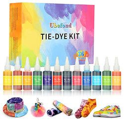 Tie Dye Kit,Ubefond 36 Colors Fast Party Fabric Dye Art Set for Kids Adults with 247 Pieces Tie-Dye Tool, School Family Activity Groups Festivals Supplies DIY Handmade Project