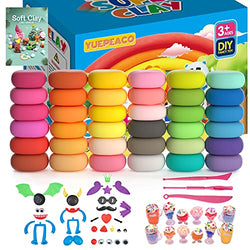 Air Dry Clay DIY Kits, 36 Colors Modeling Clay Set with Sculpting Tools Toy Accessories, Non-Toxic Ultra Light Soft Art Crafting Foam Clay for Slime, Gifts for Kids( Over 3 Years) Early Education Toy