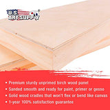 U.S. Art Supply 10" x 20" Birch Wood Paint Pouring Panel Boards, Gallery 1-1/2" Deep Cradle (Pack of 2) - Artist Depth Wooden Wall Canvases - Painting Mixed-Media Craft, Acrylic, Oil, Encaustic