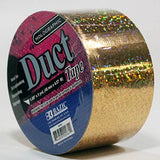 Duct Tape Holographic Print Designer Crafting Decorative Shiny Color - 1.88 inch. x 5 yd (Gold)