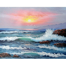 Mobicus 5D DIY Full Diamond Painting by Number Kits，sea(16X12inch/40X30CM)