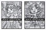 Chibi Girls 2 Grayscale: An Adult Coloring Book with Cute Anime Characters and Adorable Manga Scenes for Relaxation (Chibi Girls Coloring Books)