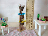 Dollhouse Miniature Stand with Flower Baskets. 1:12 scale Mini Display Handmade