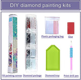 Moon Diamond Painting Kits,3D Diamond Art Painting,Large Wall Art for Aesthetic Room Decor(Flowers 15x35 Inch)