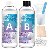 Epoxy Resin 33.8oz Crystal Clear Epoxy Resin Kit for Starter Resin Casting & Coating, Art Casting Resin, Tumblers River Tables, Jewelry Projects, Easy Mix 1:1 Ratio