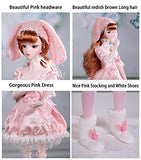 Aongneer BJD Dolls 1/3 Doll 24 Inch 34 Ball Joints Doll DIY Toy Gift for Children Rotatable Joints Lifelike Pose with Soft Brown Wig Gorgeous Dress Nice Shoes Beautiful Makeup for Birthday- Laura